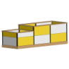Hochbeet gestuft in den Farben Weiß und Gelb